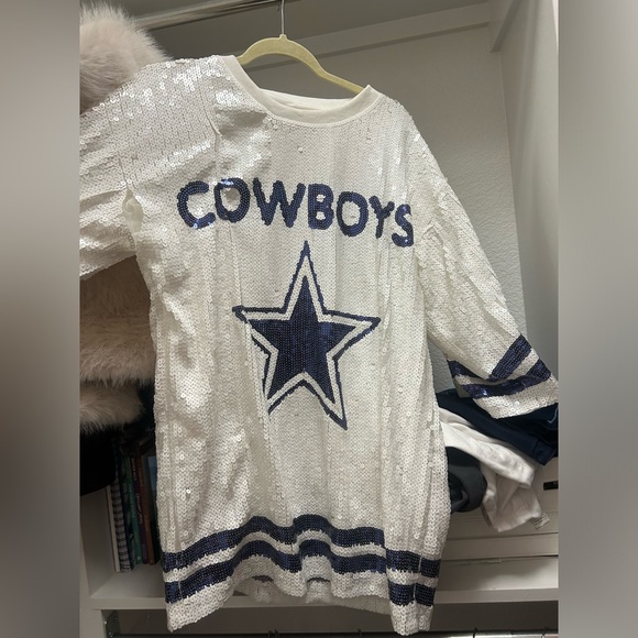 White sequin Dallas Cowboys dress tunic - Picture 1 of 2